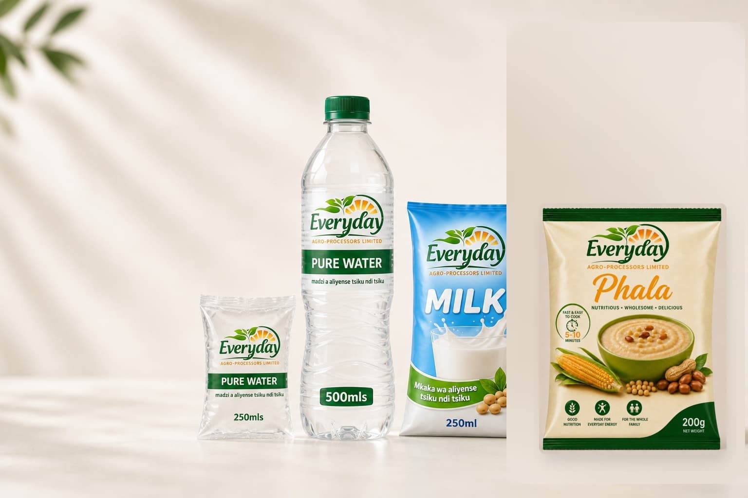 Everyday Phala, Everyday Milk, and Everyday Pure Water